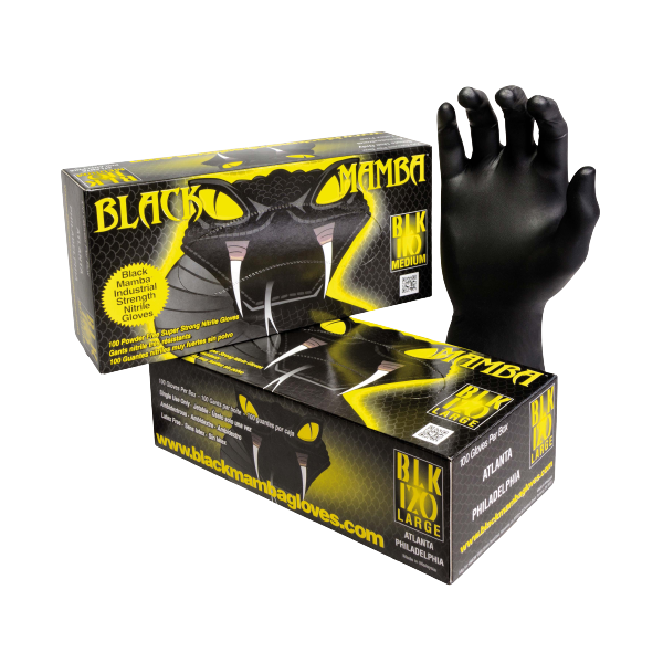 Gants nitrile noir - Haute qualité - Boîte de 100 gants