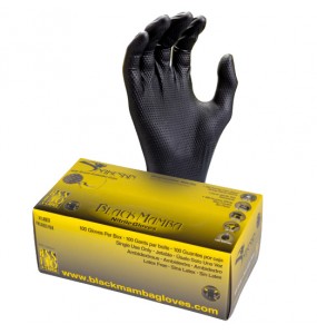 Gants nitrile jetables noirs non poudres T9-10 - boite de 100